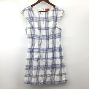 Tory Burch White and Blue Patterned Dress